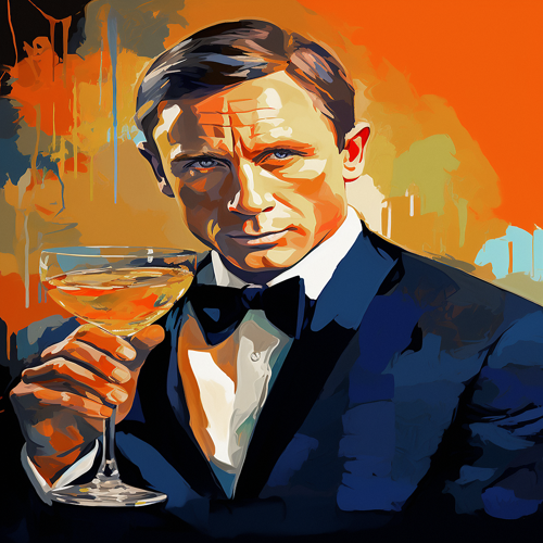 James bond avec un cocktail mojito