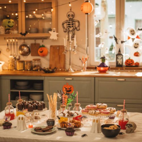 Cuisine aux décorations de halloween